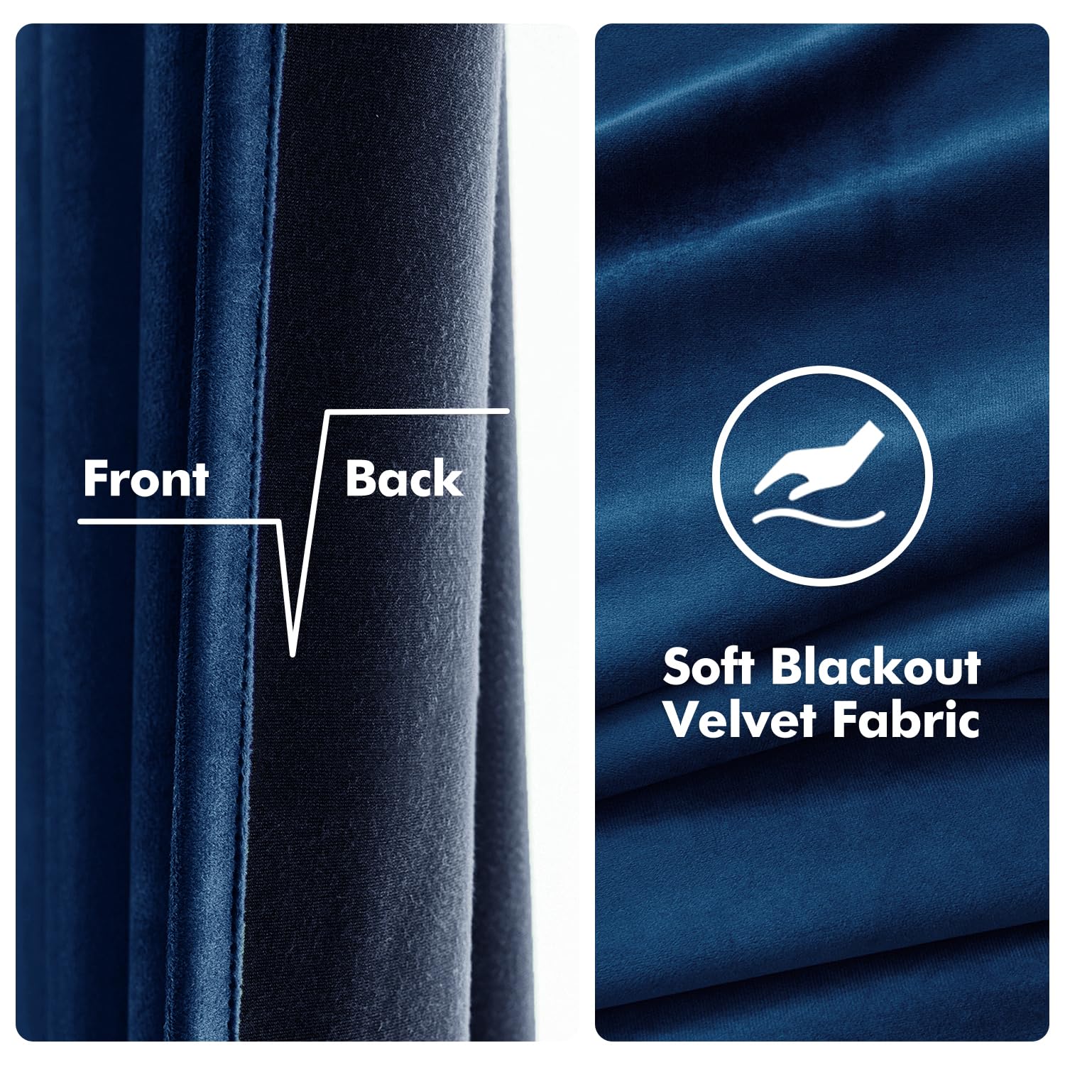 Miulee 90 Inches Velvet Curtains Navy Blue Elegant Grommet Curtains Thermal Insulated Soundproof Room Darkening Curtains/Drapes For Classical Living Room Bedroom 52 X 90 Inch 2 Panels
