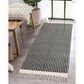 Lahome Boho Rugs for Entryway, 2x5 Laundry Room Rug Lightweigh Cotton Washable Runner Rug with Tassels, Farmhouse Black Bath Doo