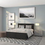 Flash Furniture Tribeca Queen Size Tufted Upholstered Platform Bed In Black Fabric