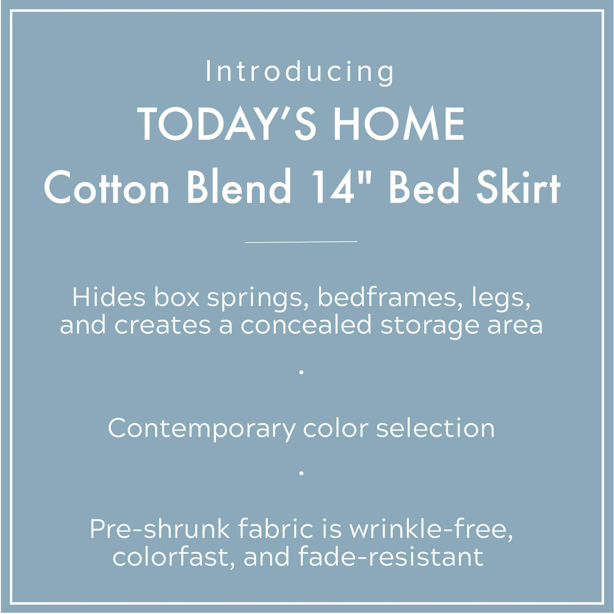 Today? Home Classic Tailored Bed Skirt Dust Ruffle, Cotton Blend Design, 14' Drop Length, Twin, Mocha