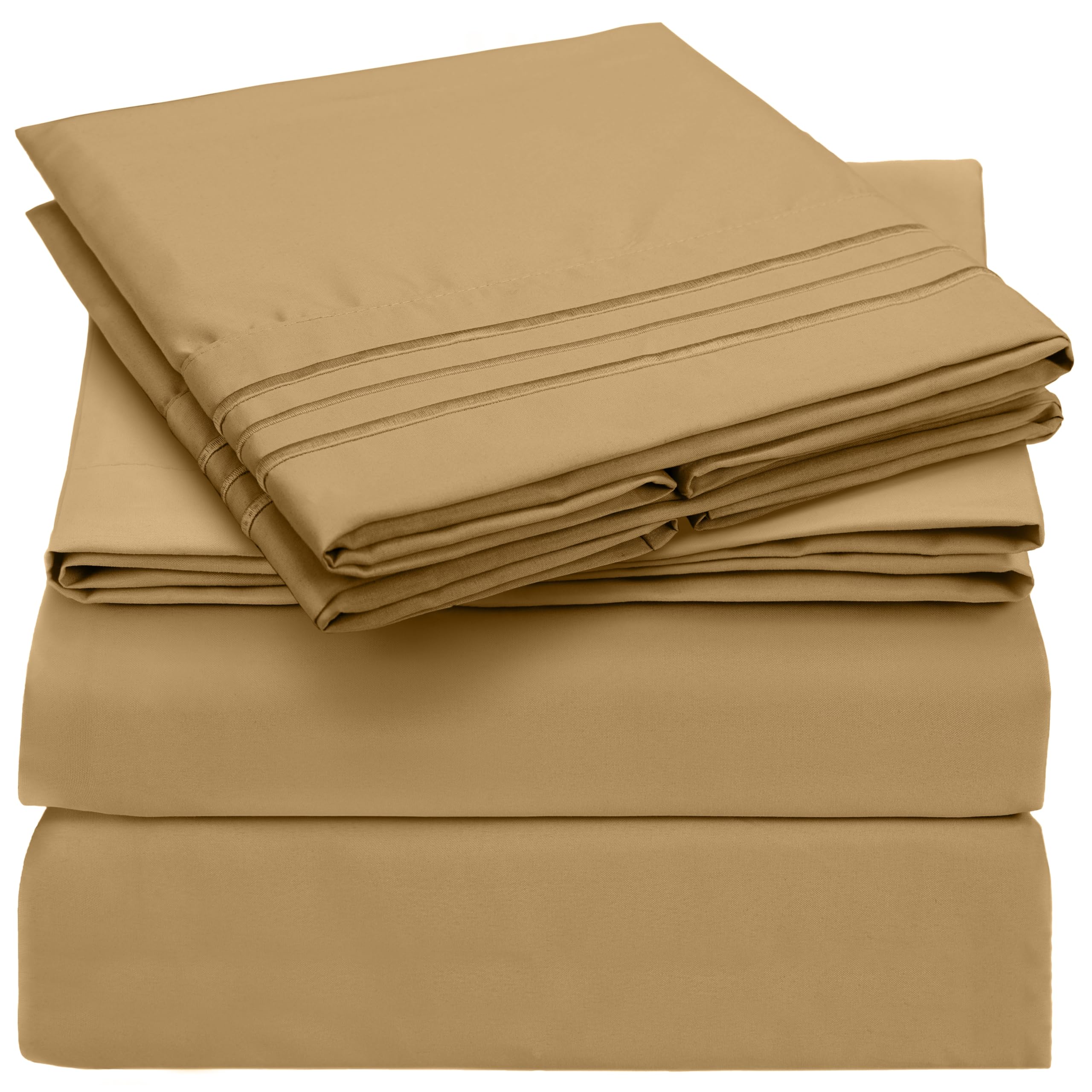 Mellanni California King Sheets Set - 4 PC Iconic Collection Bedding Sheets & Pillowcases - Hotel Luxury, Extra Soft, Cooling Be