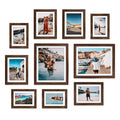 Giftgarden Brown Picture Frames with Mat for Multiple Sizes Photos, Four 4x6, Four 5x7, Two 8x10, Assorted Gallery Frame Collage