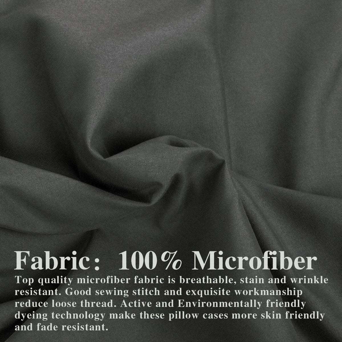 Ntbay 100% Brushed Microfiber King Pillow Shams Set Of 2, Super Soft And Cozy, Wrinkle, Fade, Stain Resistant 20X36 Inches Oxford Pillowcases, Dark Grey