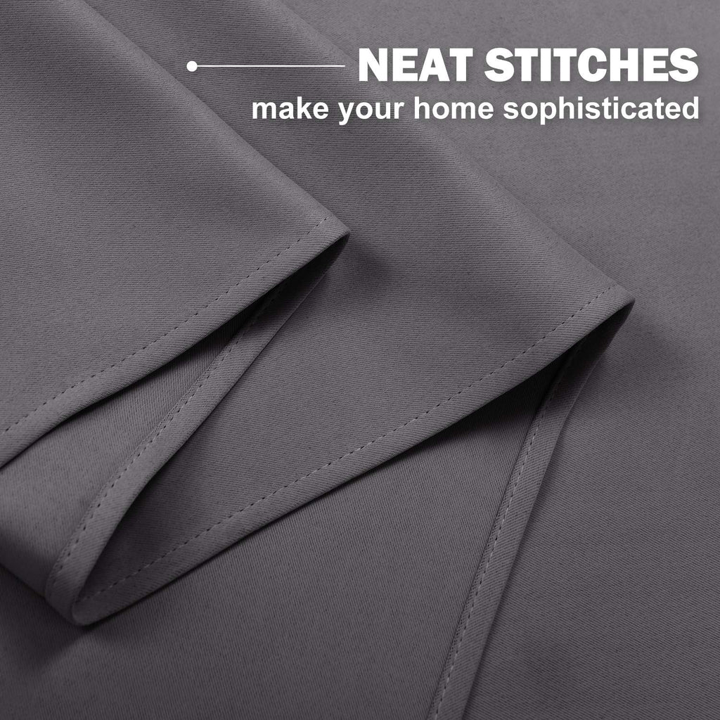Nicetown Kitchen Curtains Tiers For Small Window, Grey Short Blackout Thermal Insulated Panels With Grommet Top For Living Room/Bedroom/Thanksgiving, Set Of 2, W34 X L36-Inch