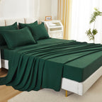 Litanika Full Size Comforter Sets Dark Emerald Green - 7 Pieces Bed In A Bag Full Beddding Comforter Sets, Solid Lightweight Bed