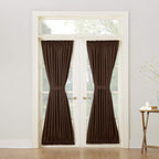 Sun Zero Barrow Energy Efficient Rod Pocket Door Curtain Panel, 54'' X 72'', Chocolate