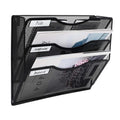 Easypag 3 Pockets Mesh Hanging Wall File Holder Organizer Wall Mounted Paper Magazine Rack,Black