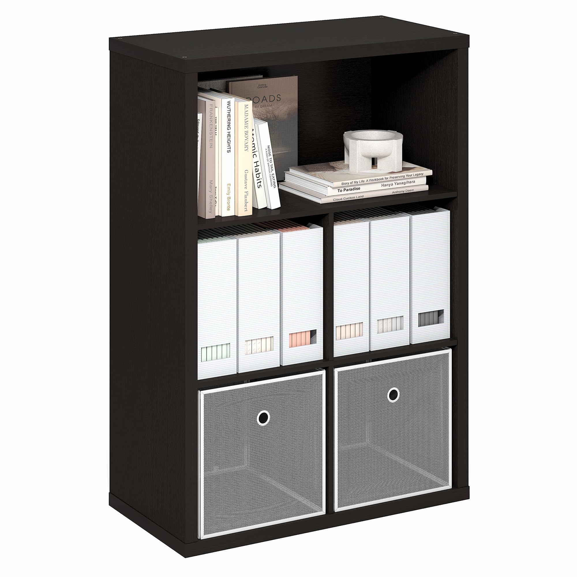 Furinno Cubicle Book Shelf, 5-Cube Bookshelf, Extra Thick Frame Cube Storage Organizer Bookcase with Closed Back, 15.3 x 29.9 x 
