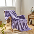 Newcosplay Super Soft Twin Blanket Lavender Premium Silky Flannel Fleece Leaves Pattern Lightweight Bed Blanket All Season Use (