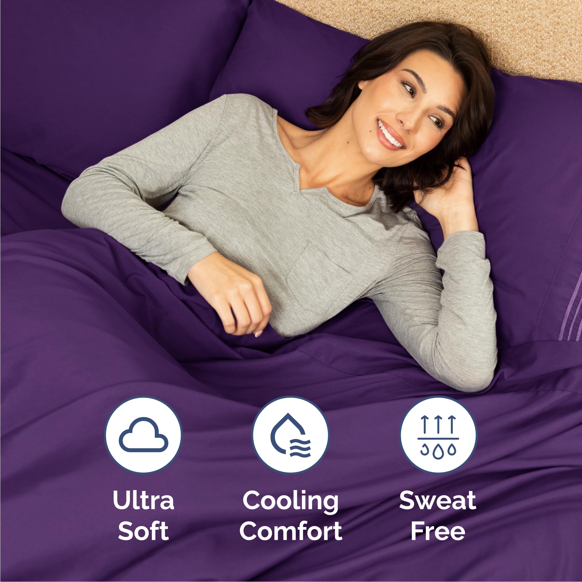 Queen Size 4 Piece Sheet Set - Comfy Breathable & Cooling Sheets - Hotel Luxury Bed Sheets For Women & Men - Deep Pockets, Easy-
