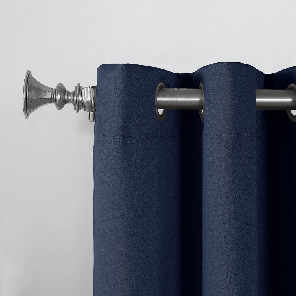 Sun Zero Barrow 2-Pack Energy Saving Grommet Curtain Panel Pair, 54'' X 54, Navy Blue