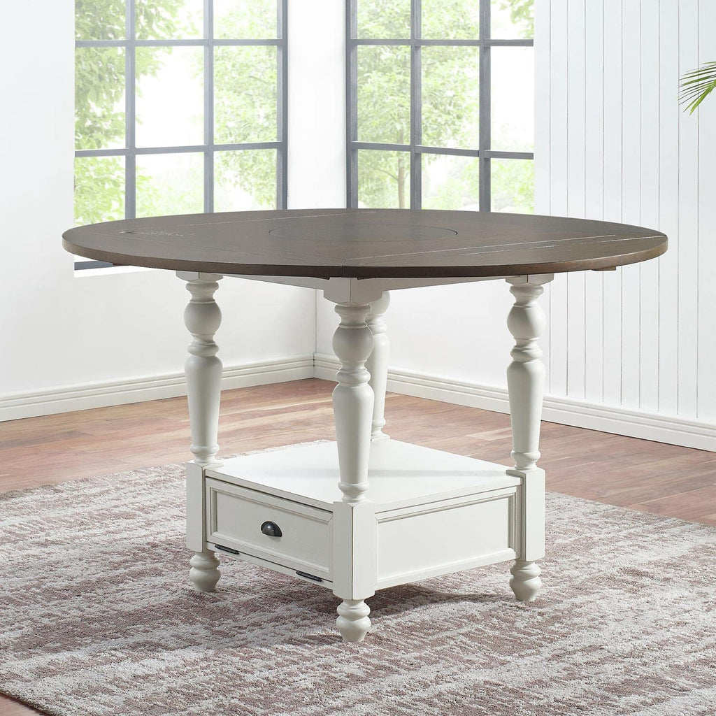 Steve Silver Joanna Two-Tone Ivory and Dark Oak 9-Piece Counter Height Set