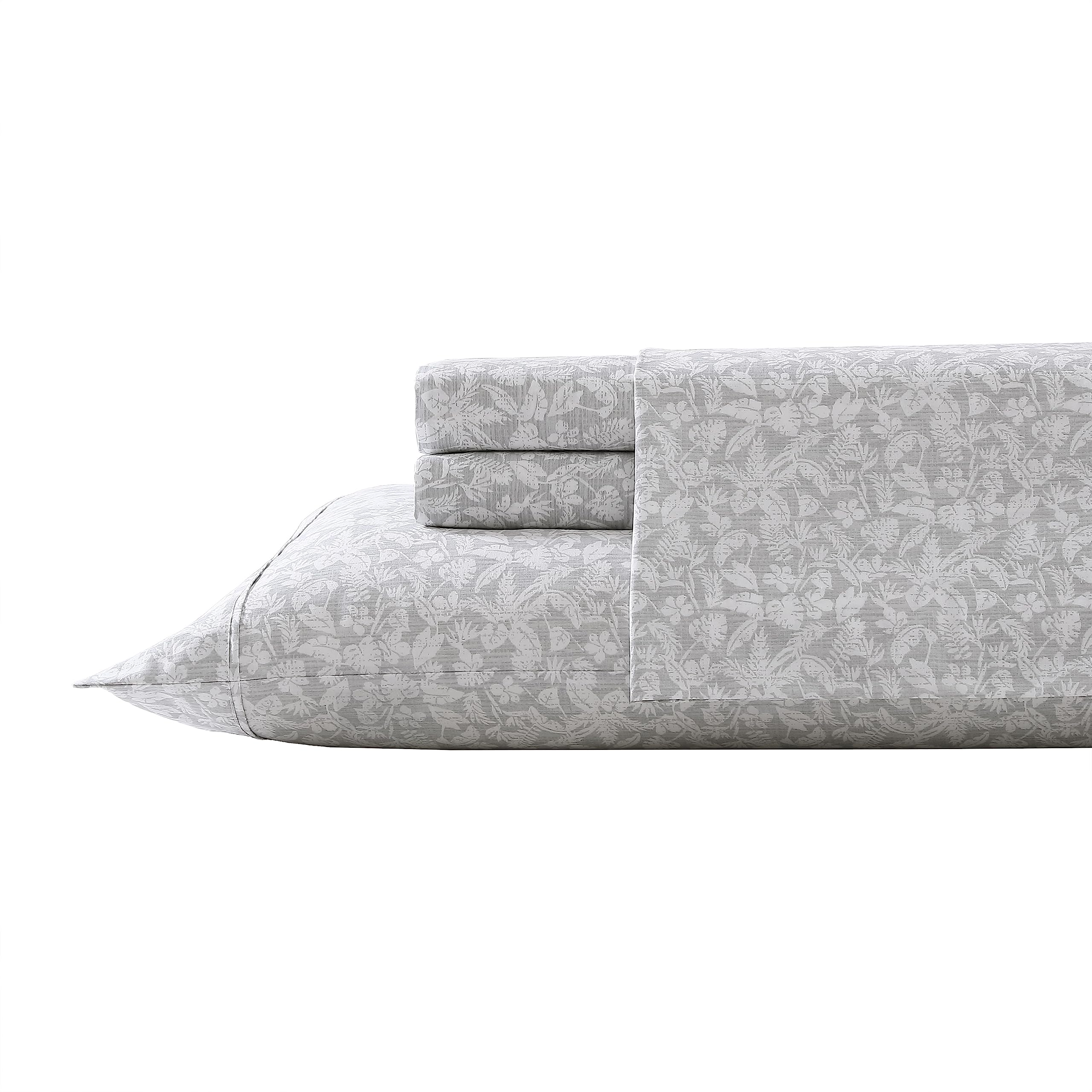 Tommy Bahama- King Sheet Set, Cotton Percale Bedding Set, Crisp & Cool, Stylish Bedding Set (Koya Bay Grey, King)