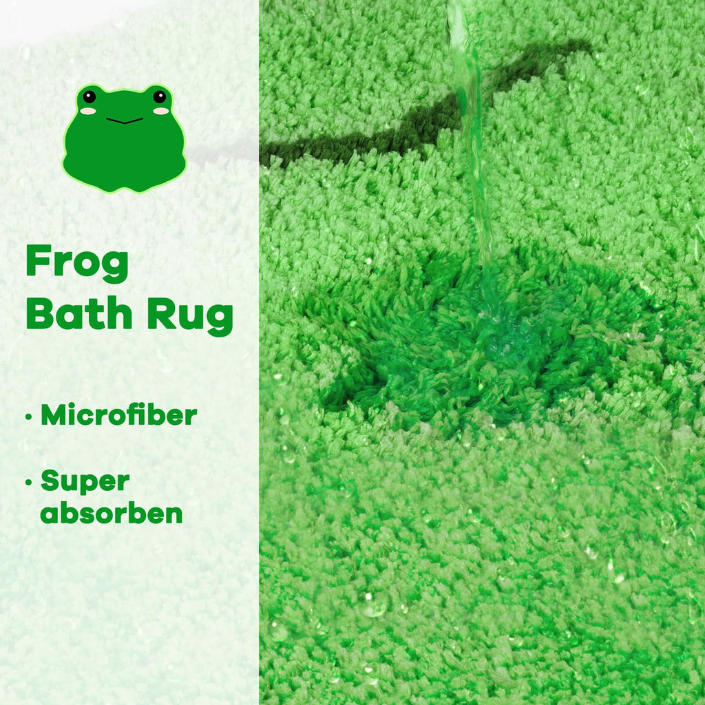 Nigoways Bathroom Rugs Mat,Frog Bath Rugs,Water Absorbent Non Slip Cute Bath Mat, Machine Wash Bathroom Mat,Bathroom Rug For Bat