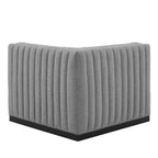Modway Conjure Modern Channel Tufted Fabric Left Corner Chair In Gray