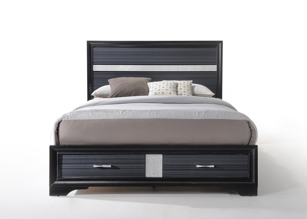 Acme Naima Queen Bed with Storage in Black