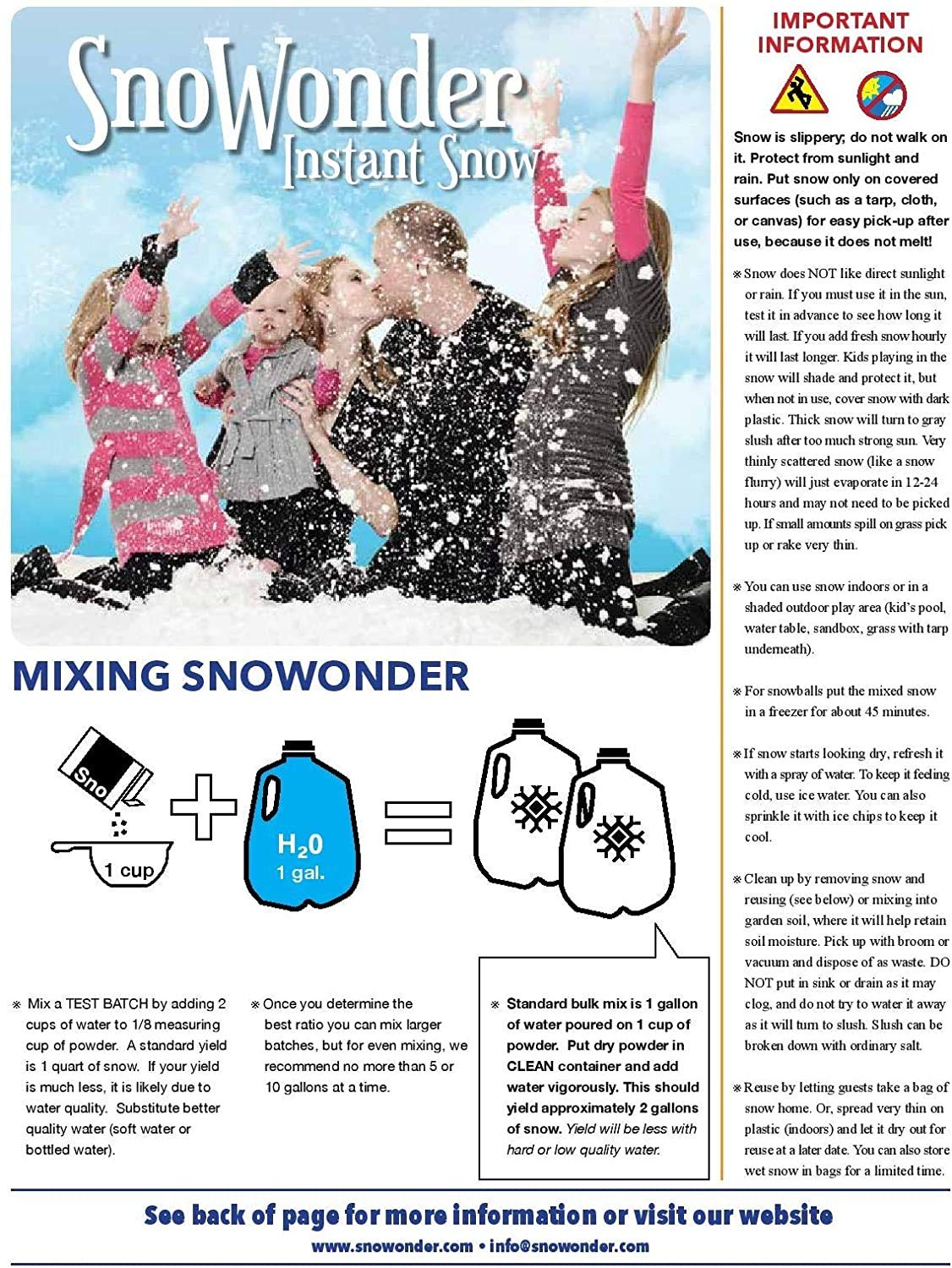 Instant Snow Powder For Slime 4 Pack Let It Snow (2) And Snowonder (2) Made In The Usa - Artificial Snow Mix Fake Snow Holiday D