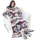 Catalonia Wearable Fleece Blanket with Sleeves and Foot Pockets for Adult Women Men, Micro Plush Comfy Wrap Sleeved Throw Blanke