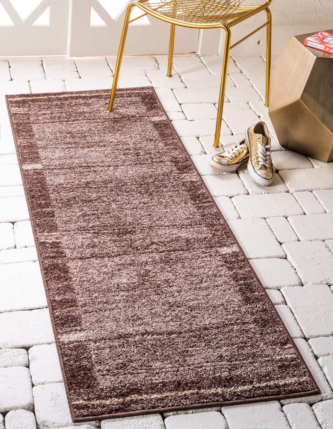 Unique Loom Autumn Collection Modern Contemporary Casual Abstract Area Rug, 2 7 x 10 Runner, Brown/Beige