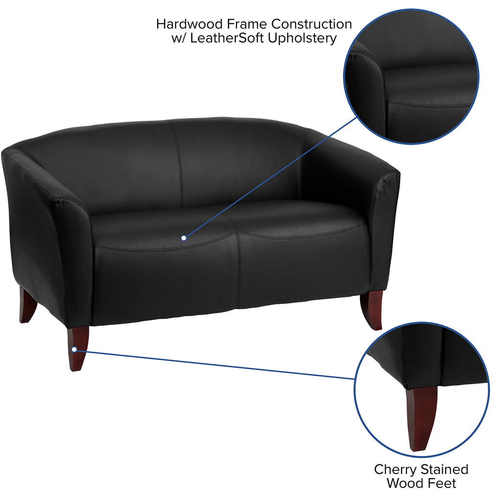 Flash Furniture HERCULES Imperial Series Black LeatherSoft Loveseat