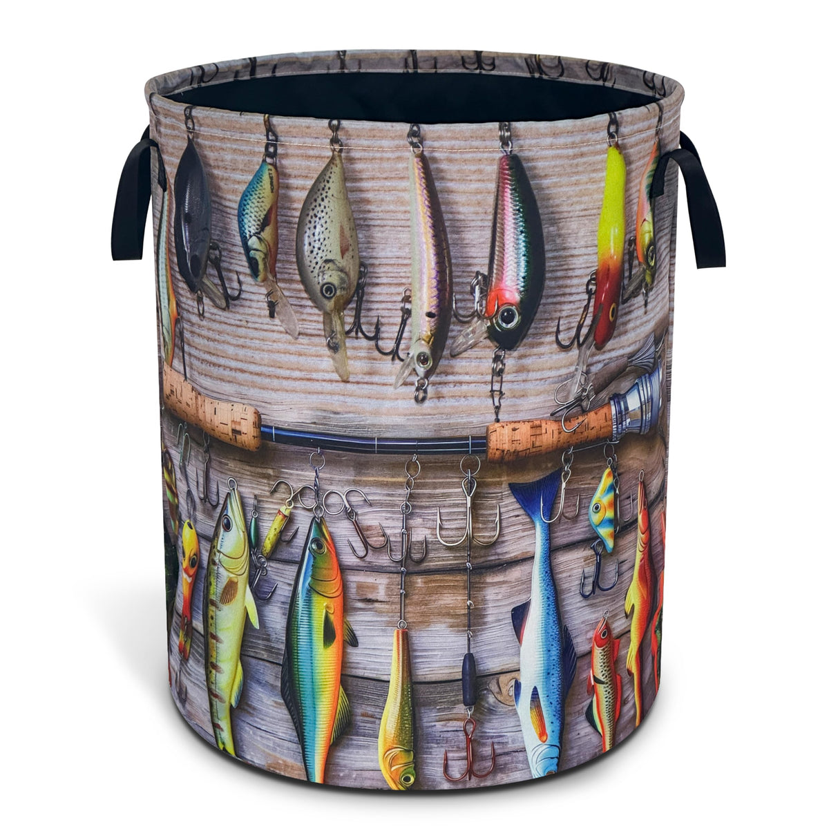 Fishing Laundry Basket Oxford Cloth Funny Fish Laundry Hamper With Handle