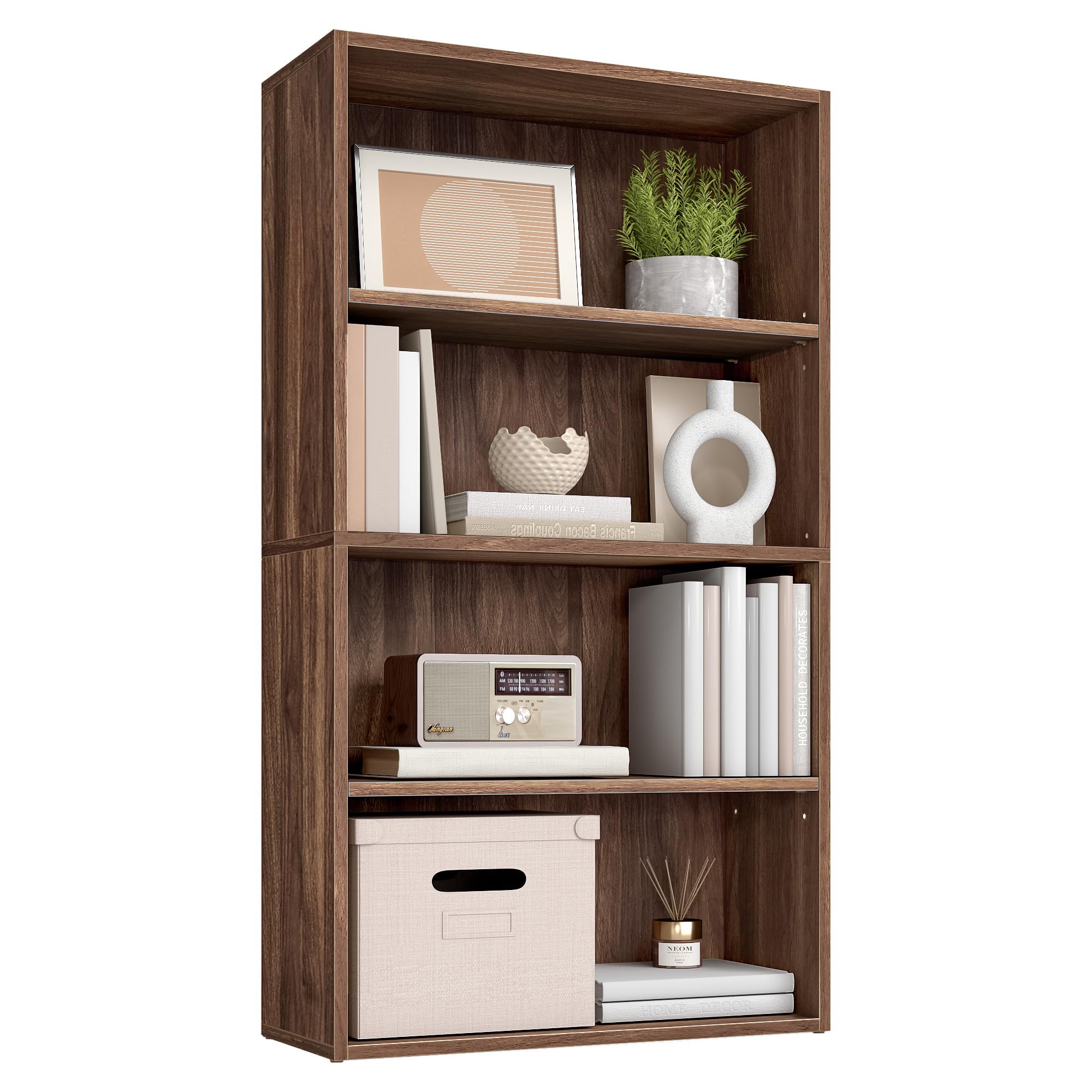 VASAGLE Custos Collection - Bookshelf, 4-Tier Bookcase, Book Shelf, Open Storage Shelf, 9.4 x 23.6 x 42.4 Inches, for Living Roo