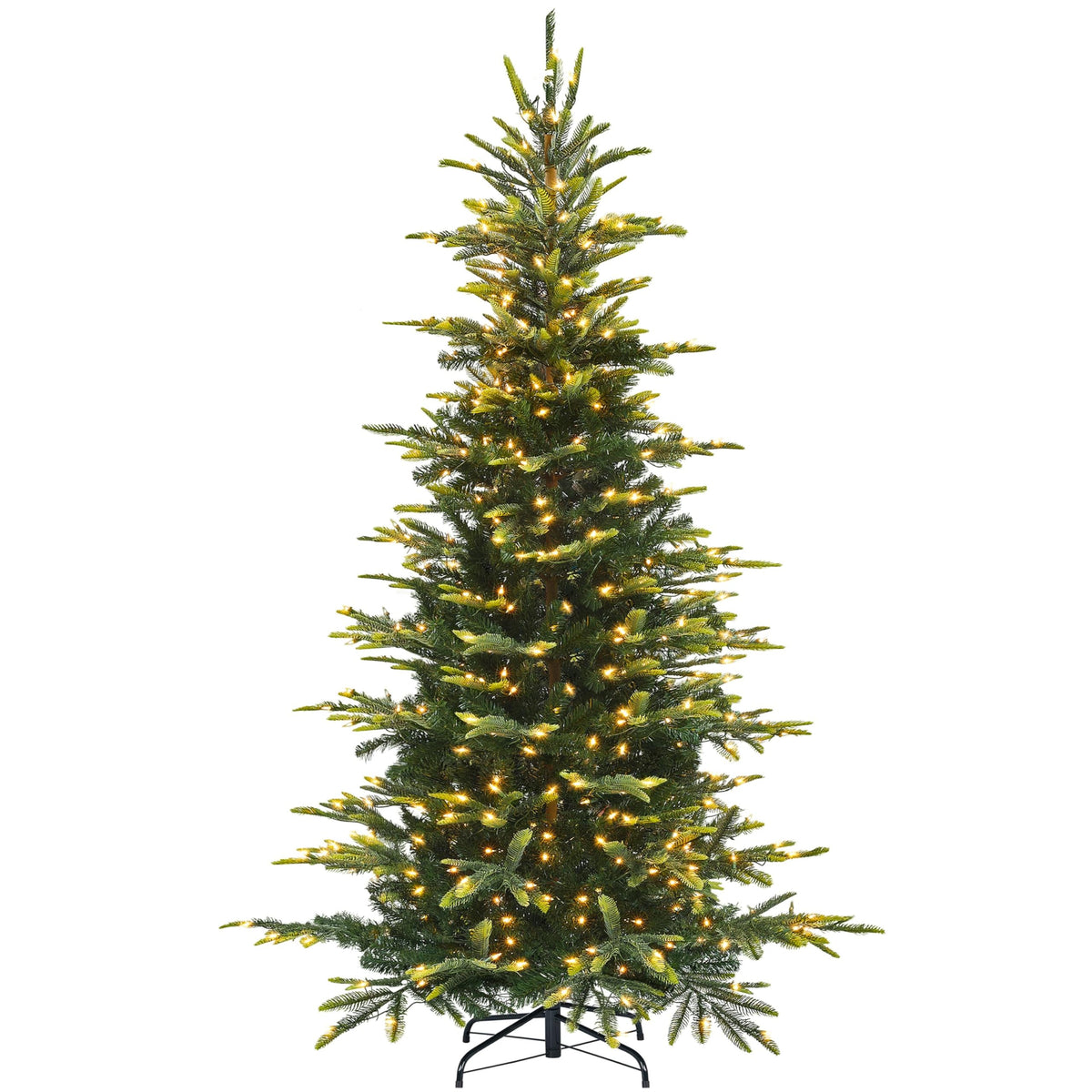 Yaheetech 7.5ft Pre-lit Aspen Fir Artificial Christmas Tree with 550 Incandescent Warm Lights Full Prelighted Xmas Tree w/1128 B