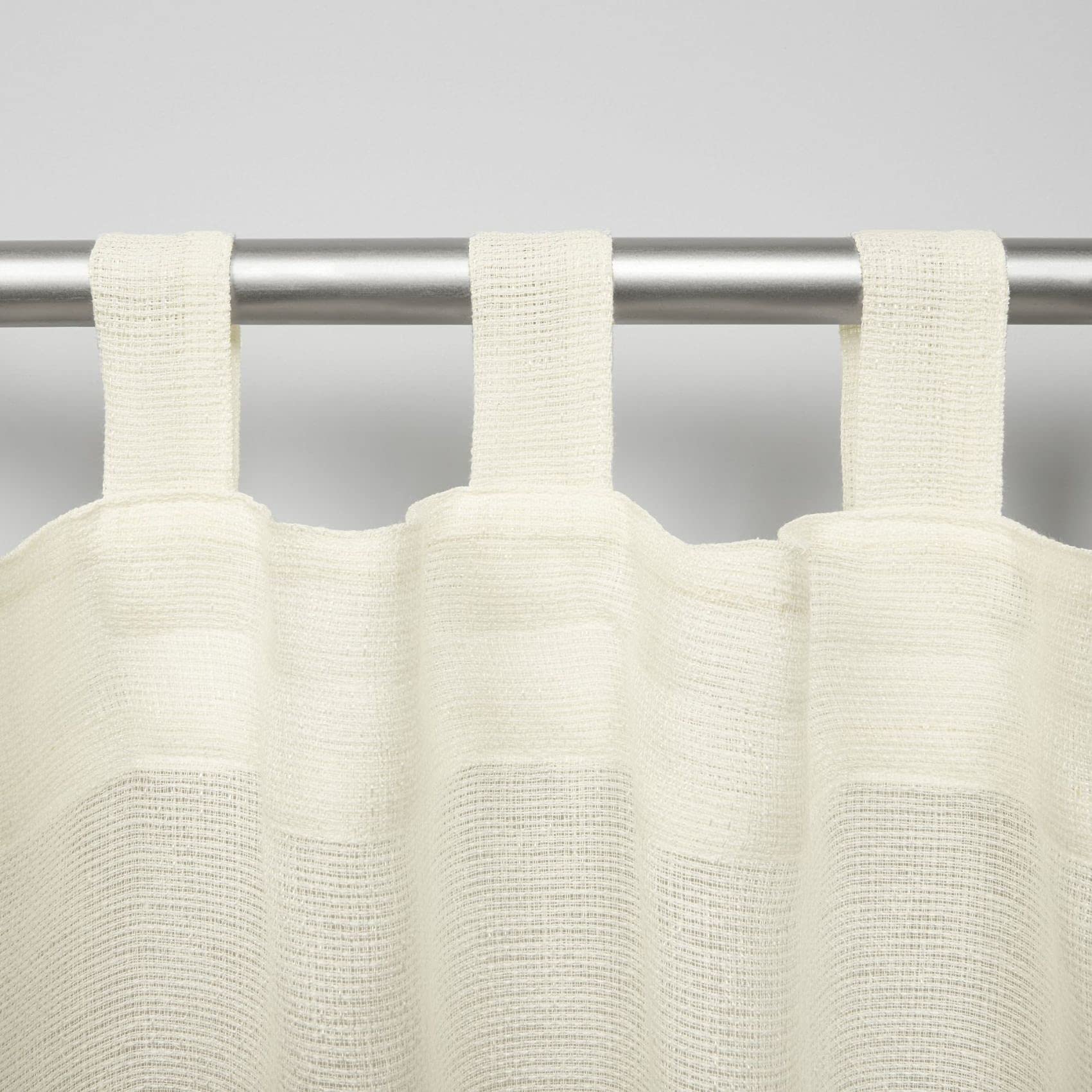 Exclusive Home Miami Semi-Sheer Indoor/Outdoor Hook-And-Loop Tab Top Curtain Panel Pair, 54''X96'', Ivory