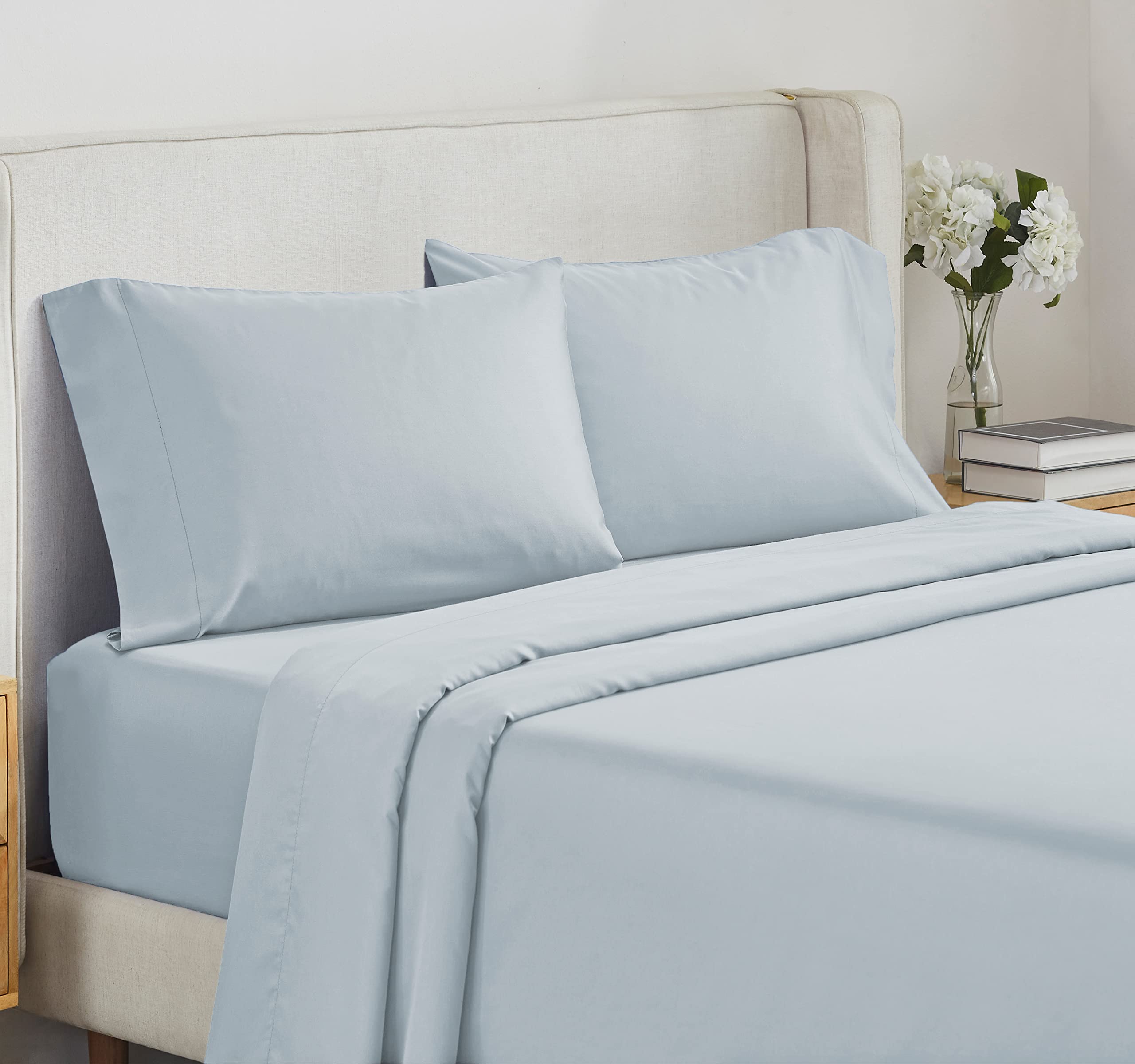 California Design Den - Finest King Size Sheets Set, Soft 100% Cotton Cooling Sheets Deep Pockets Set, Snug Fit Elastic, 500 Thr