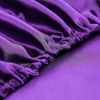 Homiest Purple Satin Fitted Sheet Twin Size Fitted Bed Sheet, Deep Pocket Fitted Sheet Only, Luxury & Ultra Soft Bedding Fitted Sheet Single Bottom Bed Sheets Sold Separately