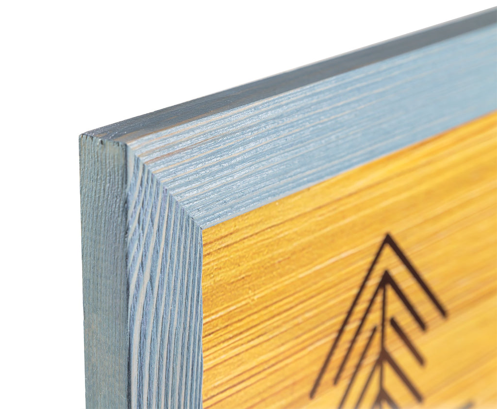 Rustic Wooden Picture Frame 8X10 - Blue Turquoise Set Of 2 - Natural Eco Solid Wood And High Definition Real Glass For Wall Moun