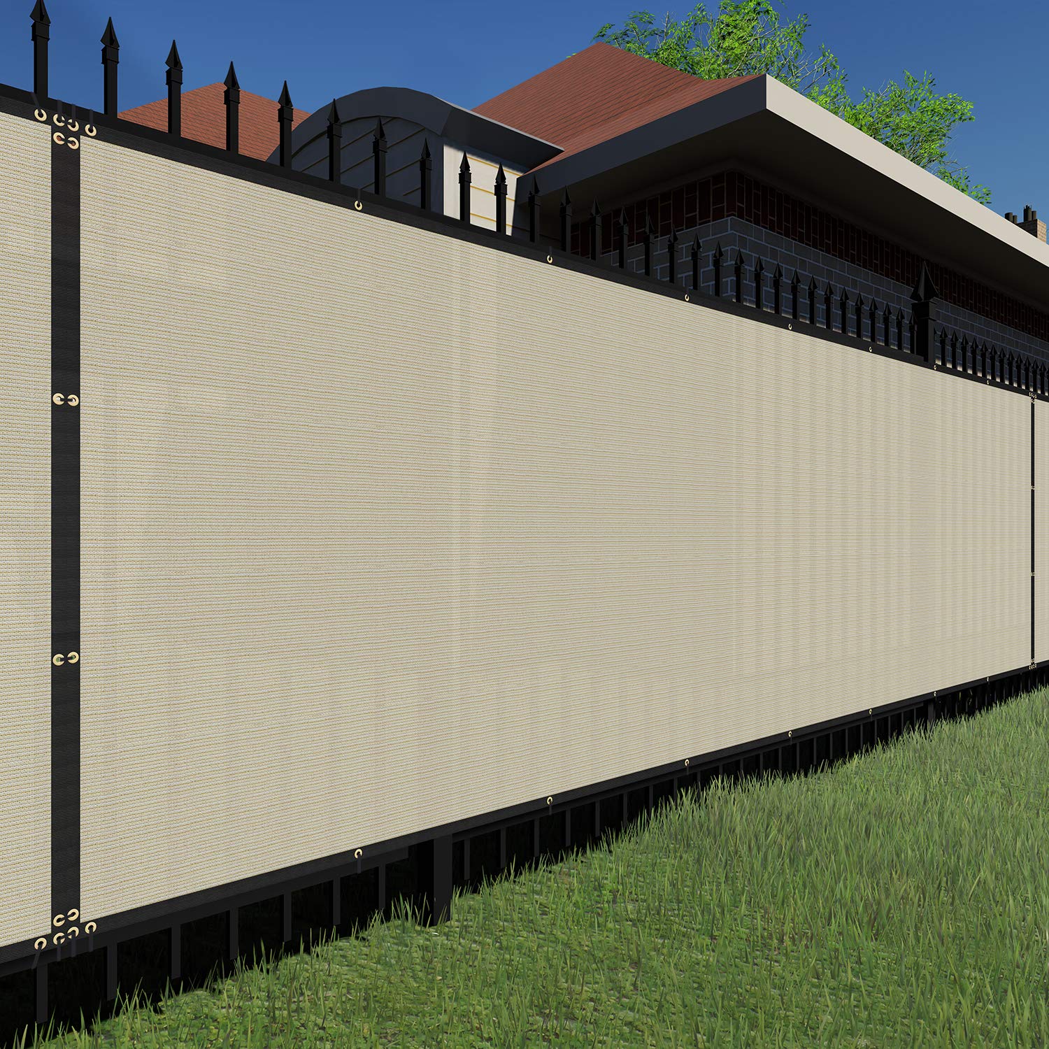 Tang Sunshades Depot 4' X 30' Ft Beige Tan Privacy Fence Screen Temporary Fence Screen 150 Gsm Heavy Duty Windscreen Fence Netti