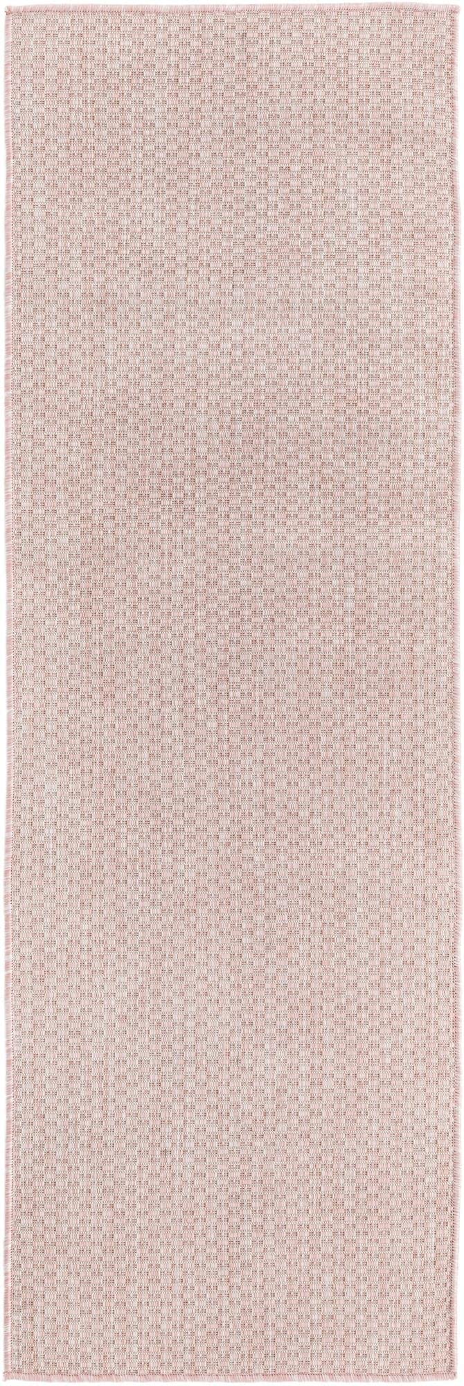 Unique Loom Collection Casual Transitional Solid Heathered Indoor/Outdoor Flatweave Area Rug (2' X 6' 1'' Runner, Whisper Pink/I