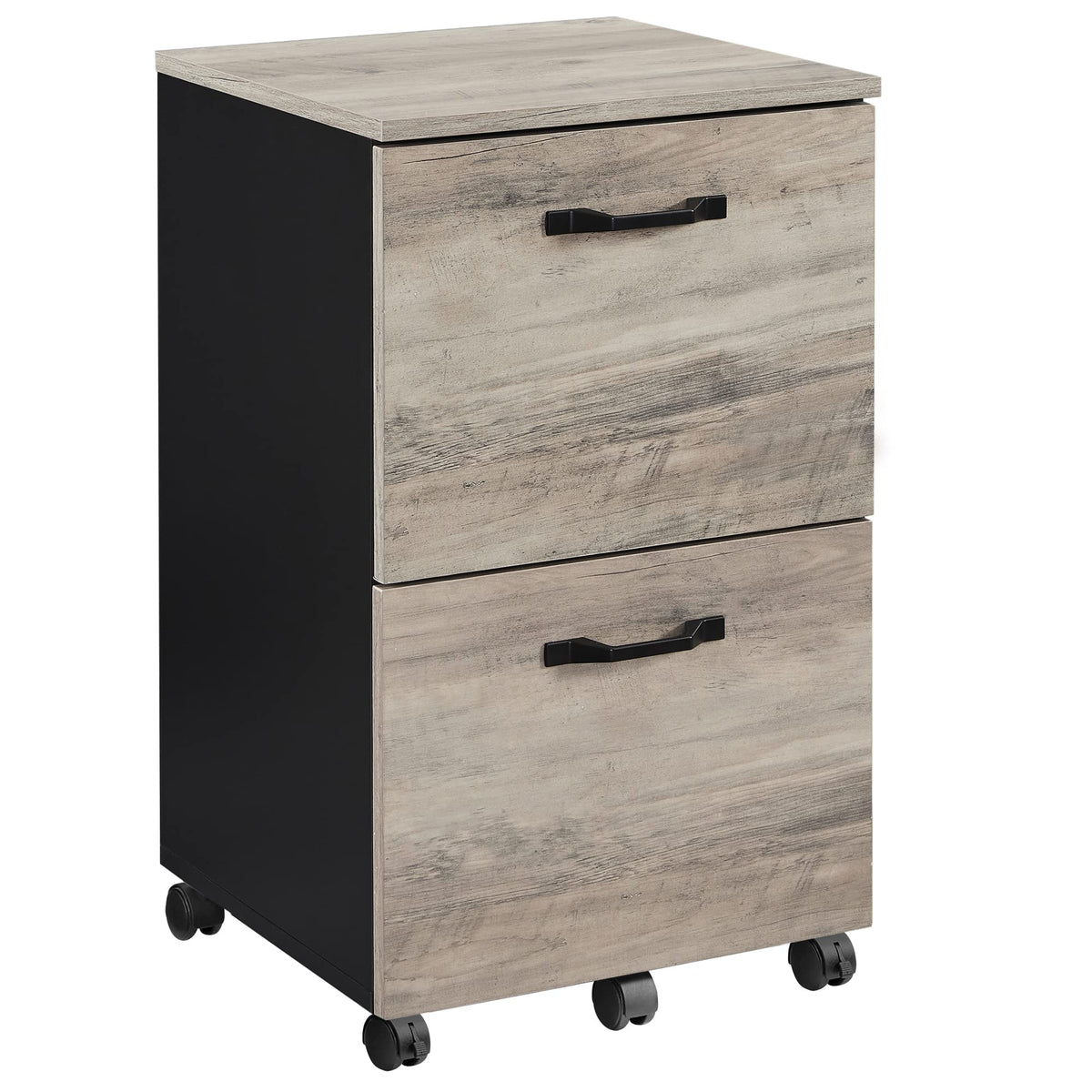 Vasagle 2-Drawer File Cabinet, Filing Cabinet For Home Office, Small Rolling File Cabinet, Printer Stand, For A4, Letter-Size Files, Hanging File Folders, Modern Style, Greige And Black Uofc040B02