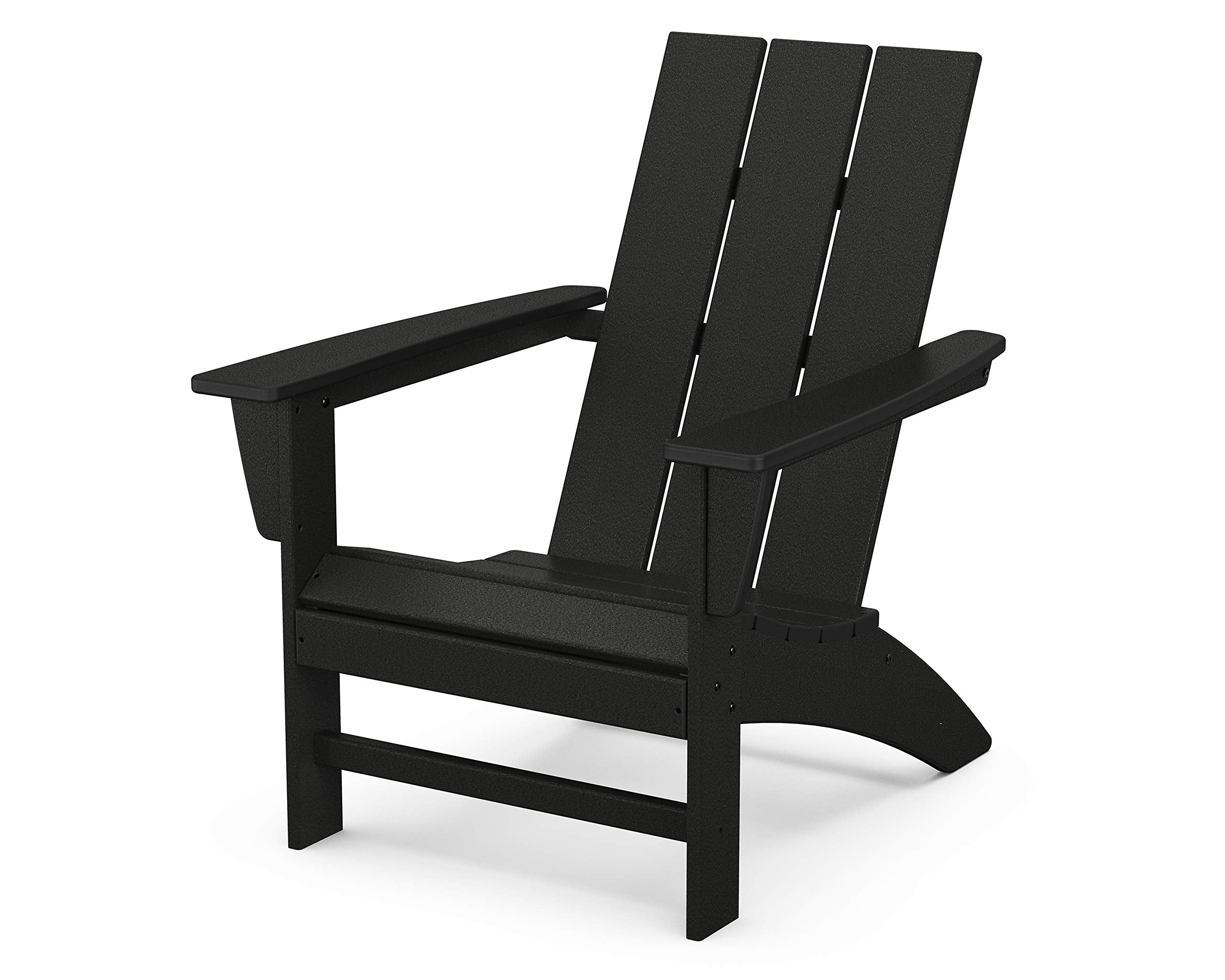 Polywood Ad420Bl Modern Adirondack Chair, Black