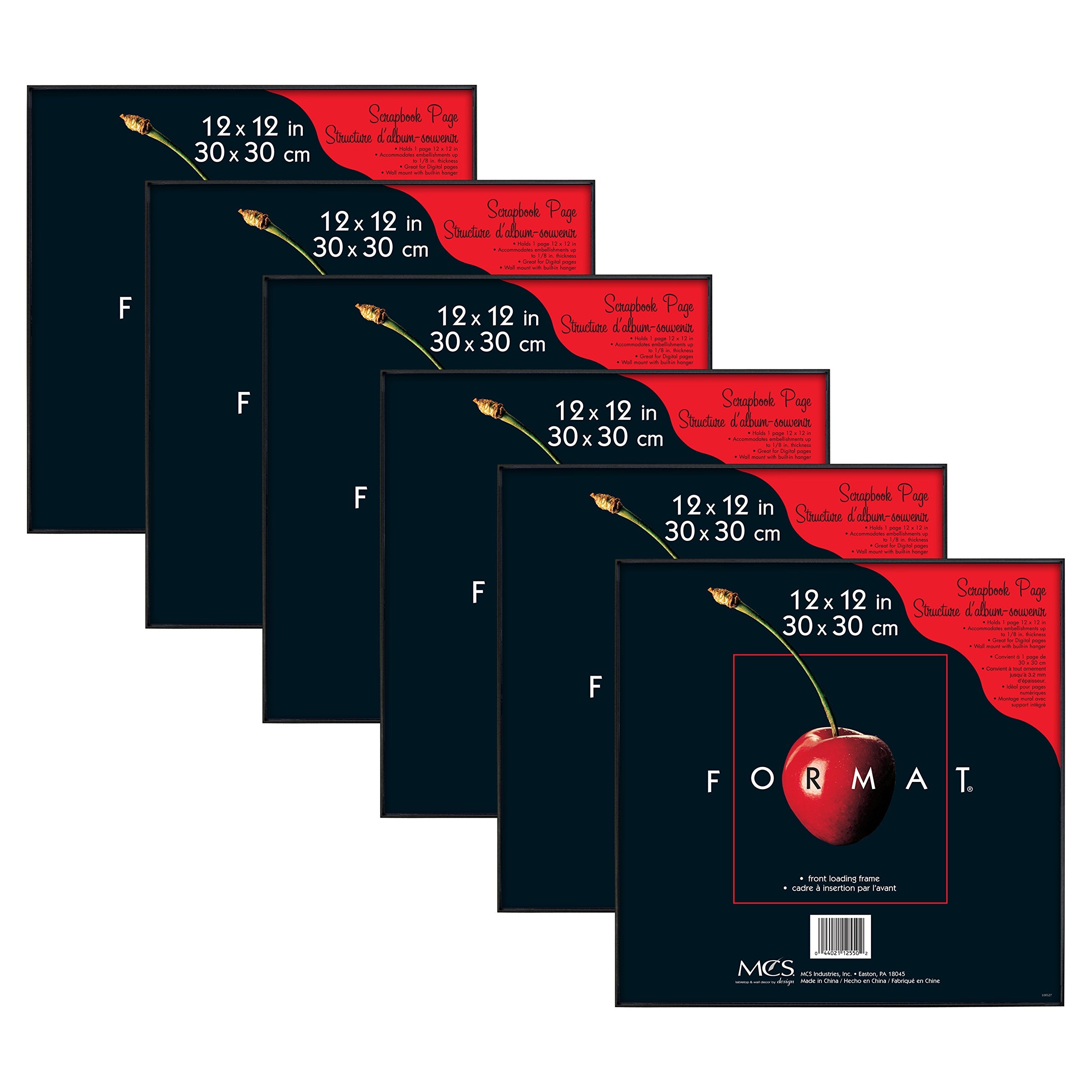 MCS Format Picture Frames, Gallery Wall Frames, Black, 12 x 12, 6-Pack