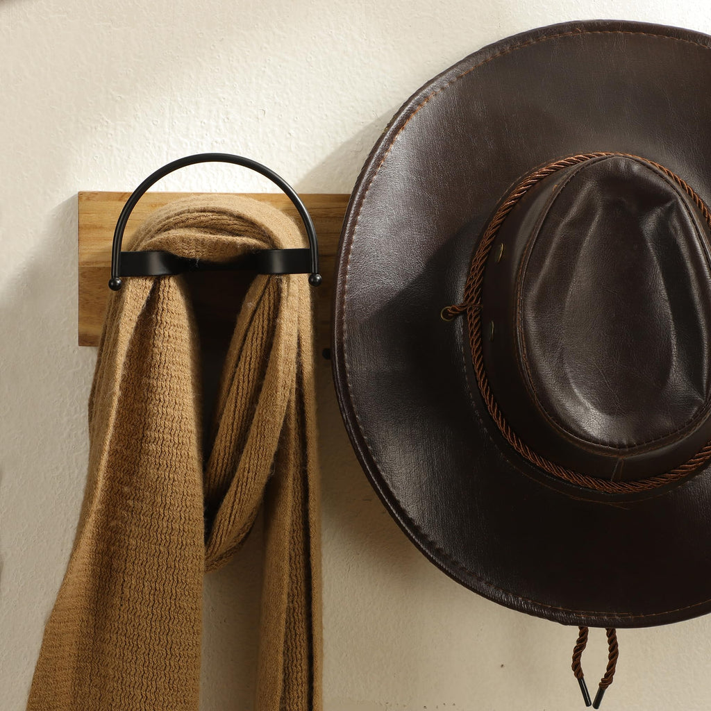 Taozun Cowboy Hat Rack 4 Packs Cowboy Hat Holder Hat Hanger Wall Mount Black Hat Hooks For Display(A Beautiful Christmas Gift)