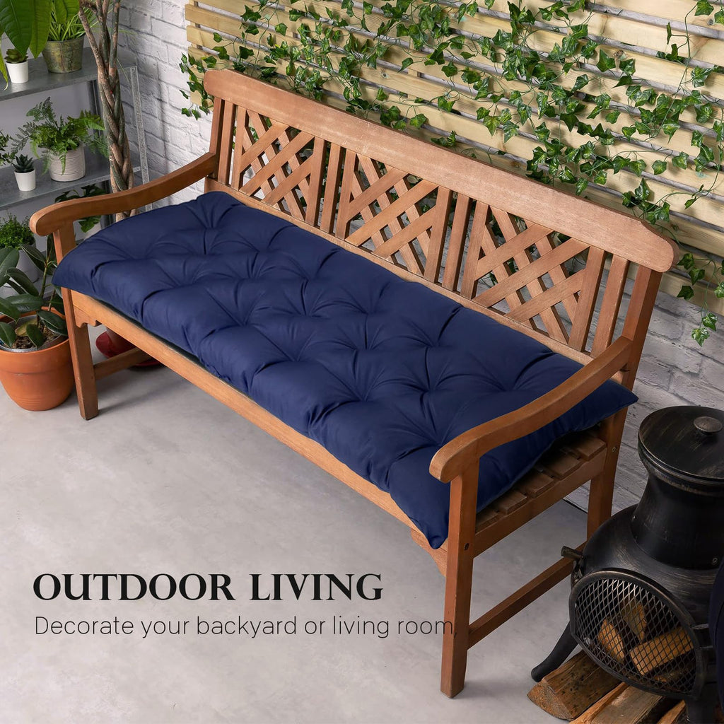 Eoieov Indoor Bench Cushion Dark Grey Thicken Wricker Seat Cushion For Garden Furniture Patio Tufted Bench Cushions For Outdoor