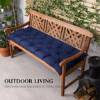 Eoieov Indoor Bench Cushion Dark Grey Thicken Wricker Seat Cushion For Garden Furniture Patio Tufted Bench Cushions For Outdoor
