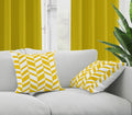 Tiny Break Cotton Chevron Pattern Cushion Cover  Sofa Throw Pillow Case  Bed Cushion Cover  16 X 16 Inch  Set Of 2  Yellow