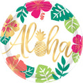 Aloha Metallic Round Plates - 10.5'' (Set of 8) - Perfect for Tropical-Themed Parties & Everyday Celebration