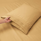 Clara Clark Queen Sheets, 6 Piece Set - Hotel Luxury Sheets For Queen Size Bed, Super Soft Bedding Sheets & Pillowcases, Queen Size Sheets, Camel Gold