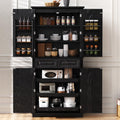 Ball & Cast 71 Farmhouse Kitchen Pantry Cabinet, Black
