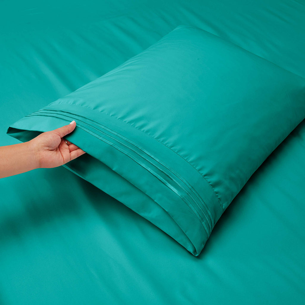 Clara Clark Full Sheets, 6 Piece Set - Hotel Luxury Sheets For Full Size Bed, Super Soft Bedding Sheets & Pillowcases, Full Size Sheets, Teal