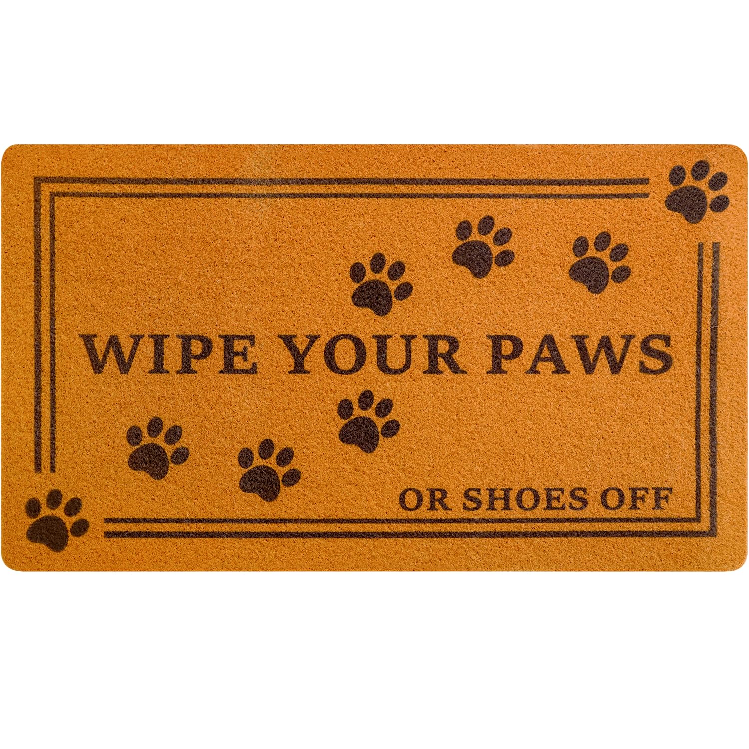Wipe Your Paws Door Mat For Front Door,Shoes Off Coir Doormat For Outside Entrance Funny Welcome Mats 30X17 Inch Heavy Duty Door
