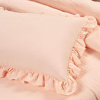 Lush Decor Reyna Ruffle Daybed Set - 6 Piece Cozy Ruffled Bedding Set - Timeless Elegance And Comfort - 68'' W X 92'' L, Blush
