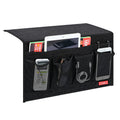 Zafit Linen 6 Pockets Bedside Caddy, Bedside Storage Organizer for Magazine, Remotes, Phone (Black)