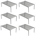 Redrubbit 6 Pack Large (15.7 x 9.4 Inch) Cabinet Storage Shelf Rack, Rustproof Kitchen Counter and Cabinet Shelf, Storage Rack O