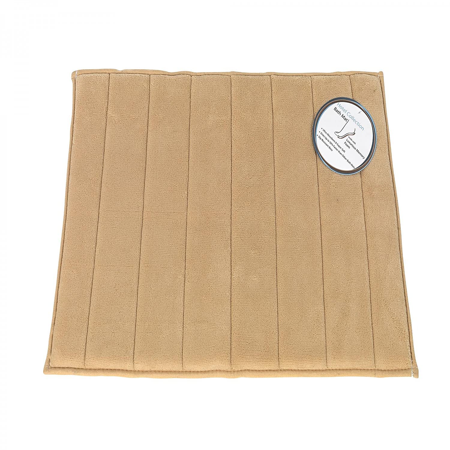Carnation Home Fashions Memory Foam Bath Mat - Linen - 17 in. x 24 in.