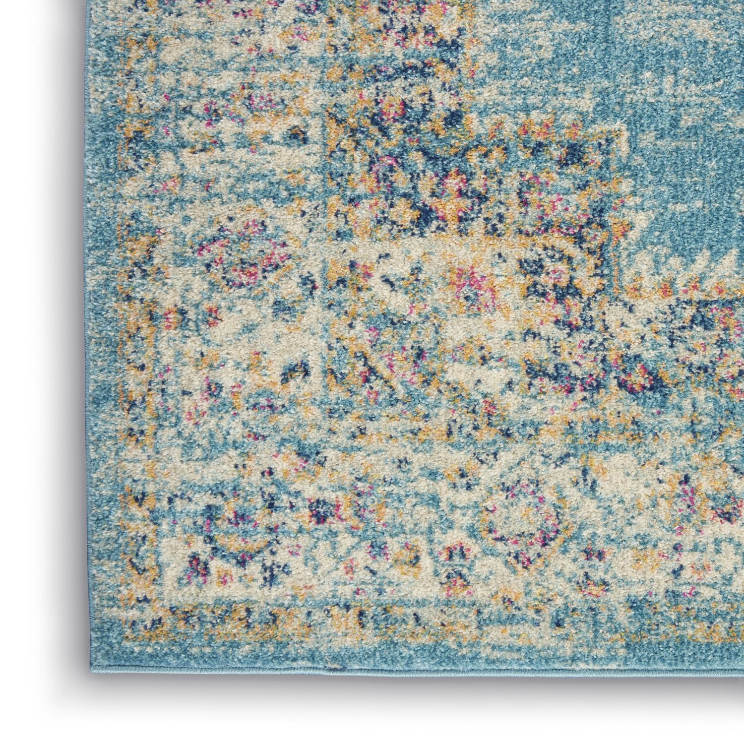 Nourison Passion Light Blue 1'10' X 2'10' Area Rug, Boho, Traditional, Easy Cleaning, Non Shedding, Bed Room, Living Room, Hallway, (2' X 3')